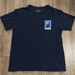 Nautica Dark Blue Tee with Sailboat Graphic